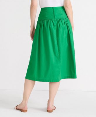 Women's Poplin Drop Waist Midi Skirt - Set Bottom