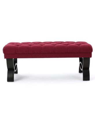 Tufted Ottoman Bench with Diamond Stitching and Elegant Half-Circle Legs for Classic and Modern Interiors-The Pop Home
