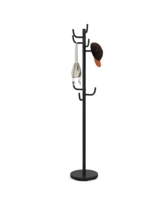 Metal Coat Rack Stand with 8 Sturdy Hooks and Metal Base