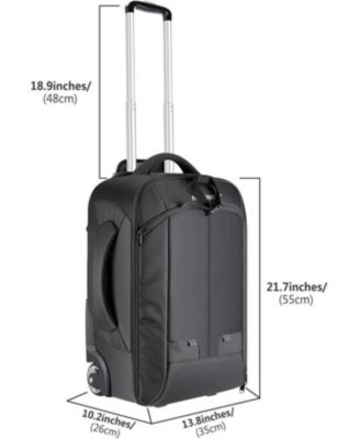 2-in-1 Rolling Camera Backpack Trolley Case - Anti-Shock Detachable Padded Compartment