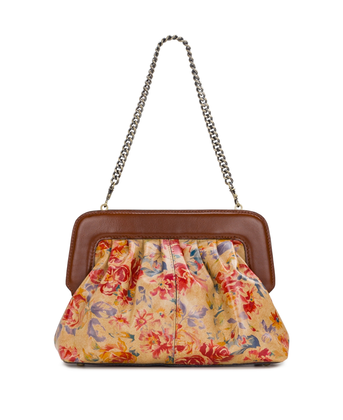 Zelia Frame Medium Clutch Crossbody - Aegean Blooms