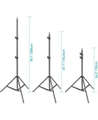 Photography Light Stand, 3-6.6ft/92-200cm Adjustable Sturdy Tripod Stand for Reflectors, Softboxes, Lights, Umbrellas, Load Capacity: 17.6lb/8kg