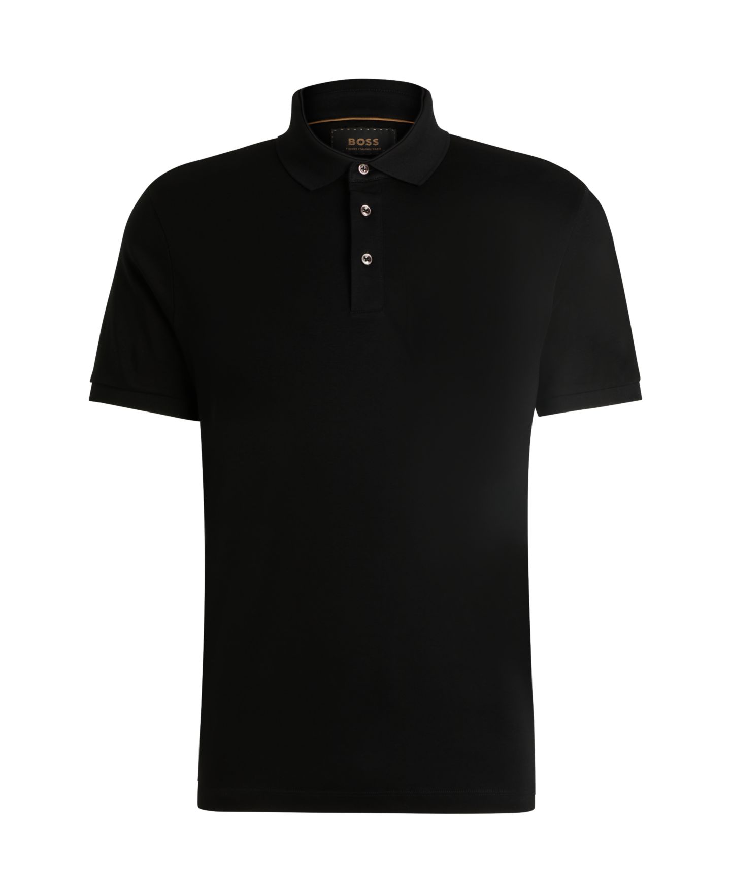 Мужское поло Hugo Boss Mercerized Cotton Regular-Fit Polo Shirt, цвет: Чёрный — фото 2