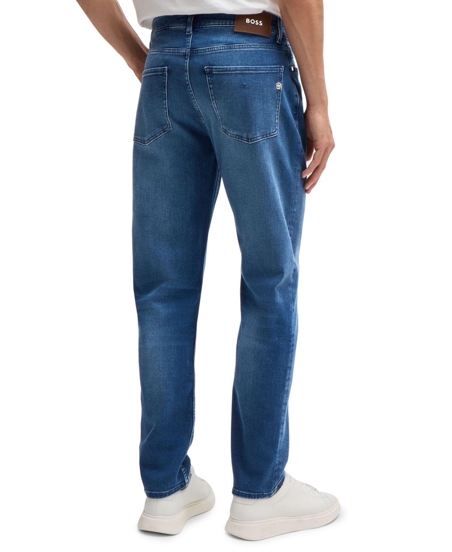 Мужские джинсы Hugo Boss Soft-Touch Denim Regular-Fit, цвет: Синий — фото 4
