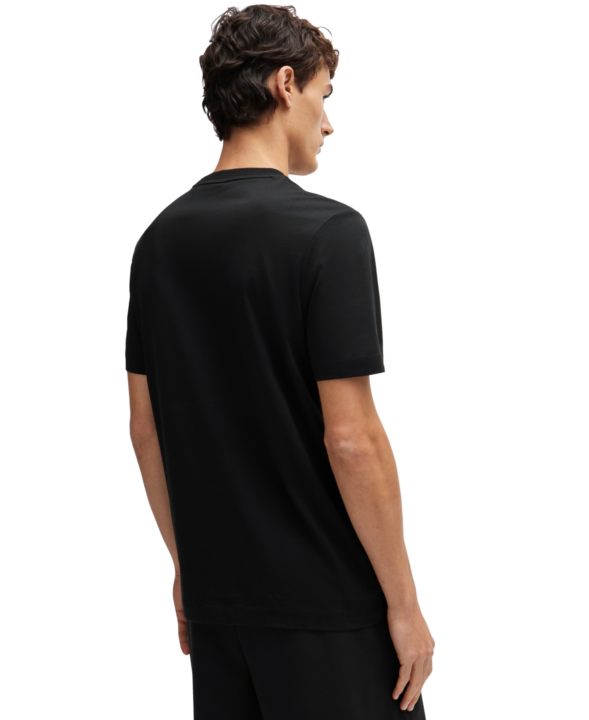 Hugo Boss Thompson 02 Cotton Solid Tee In Black