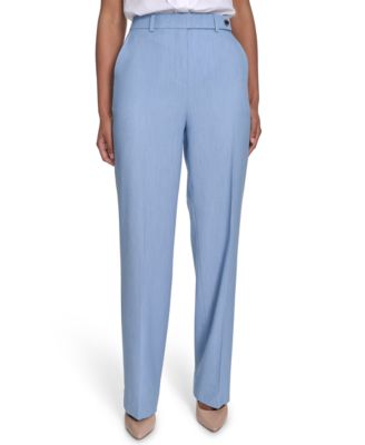 Calvin Klein - Women's Faux-Denim Mid Rise Wide-Leg Pants