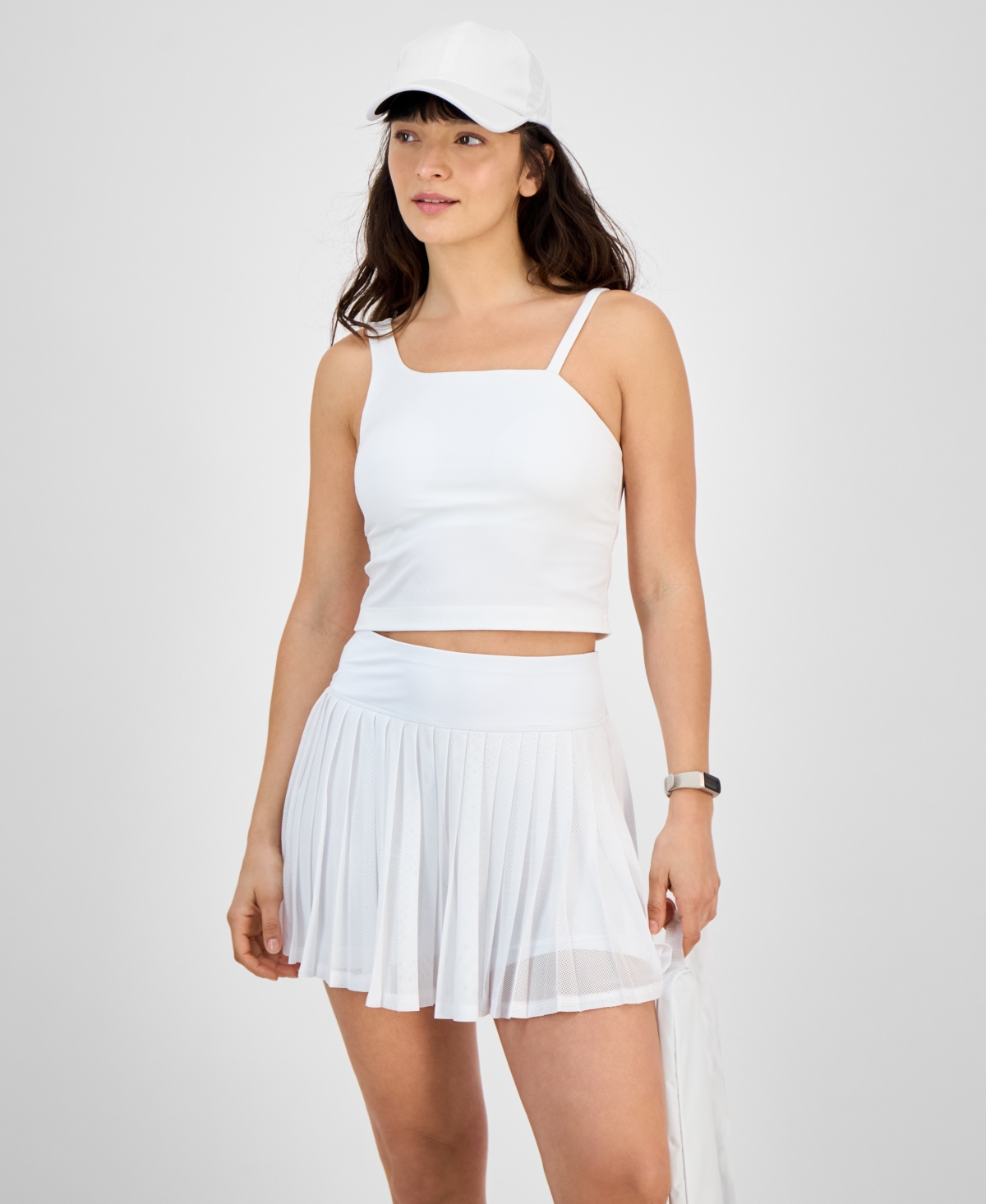 Women's Soft Asymmetrical Cropped Tank Top, Exclusively at Macy's - Bright White