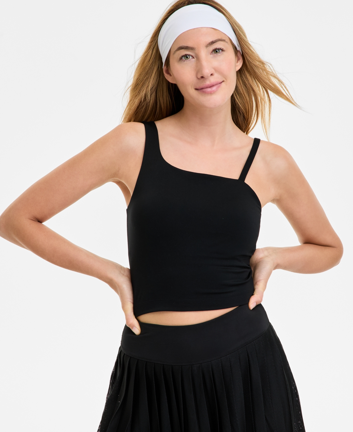 Id Ideology Women's Soft Asymmetrical Cropped Tank Top, Exclusively At Macy's