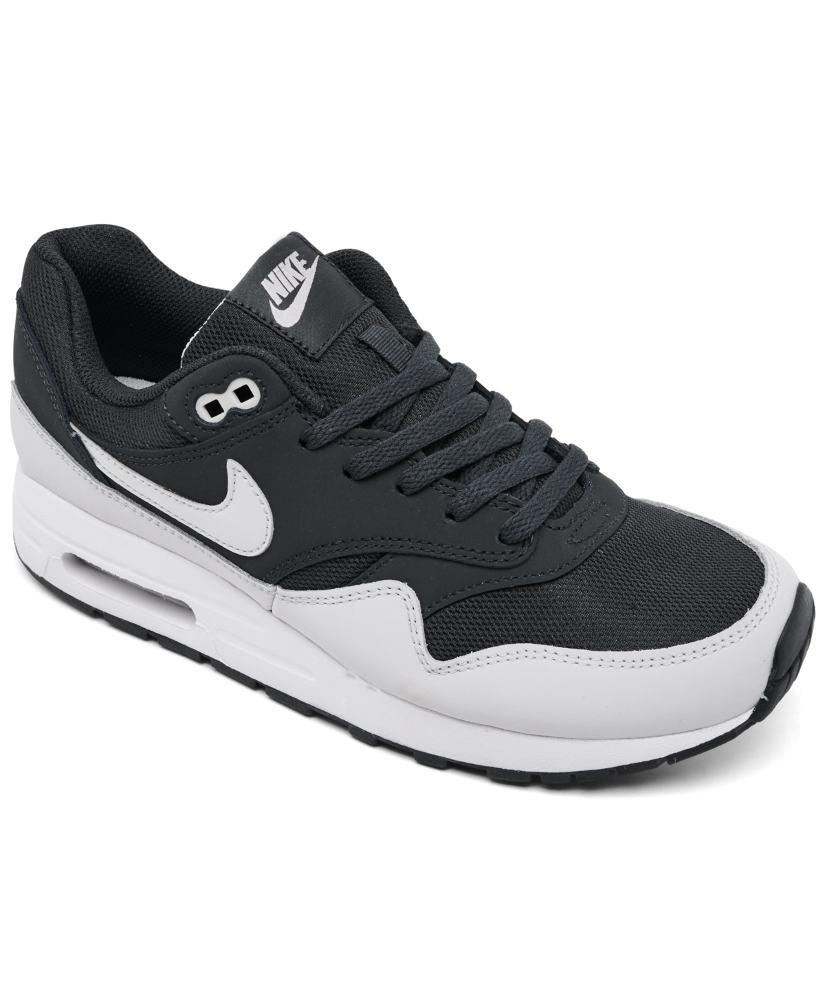 Nike Big Kids' Air Max 1 Casual Sneakers From Finish Line In Off Noir,vast Gray
