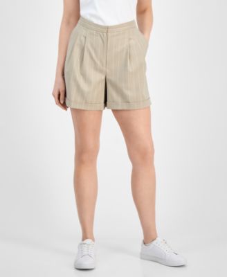 BOSS Orange Women's Tapered-Fit Pinstriped Shorts