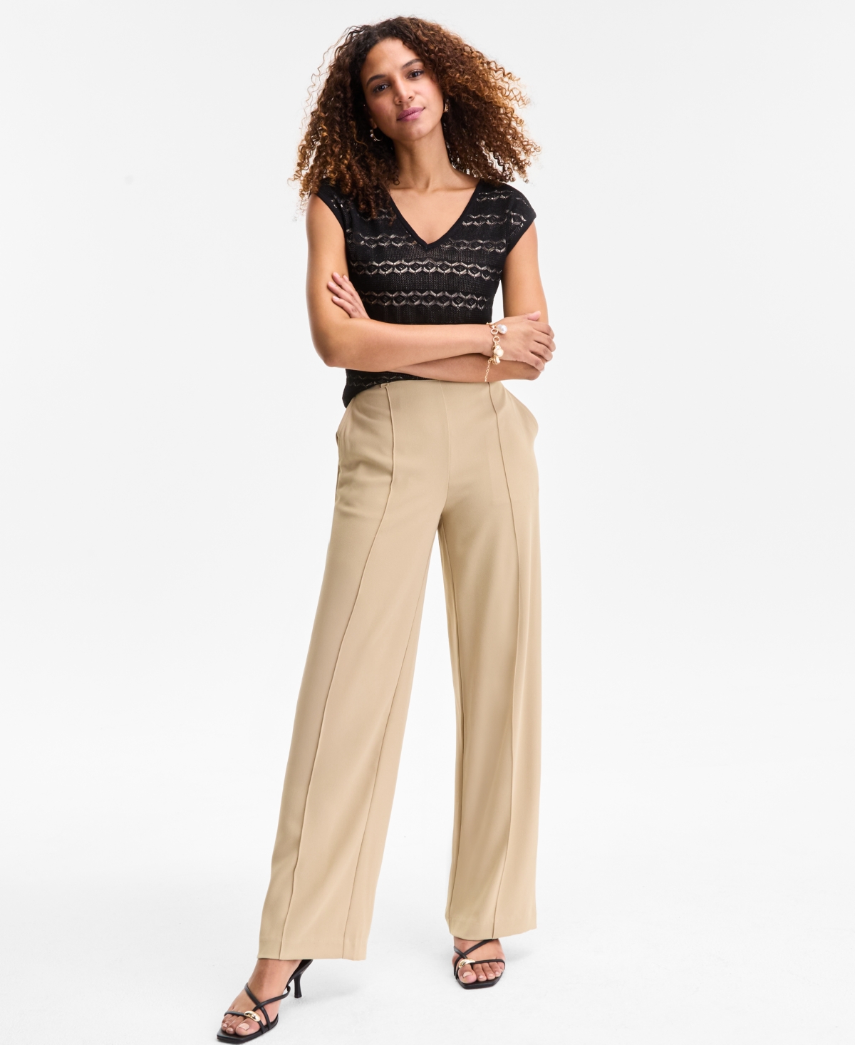 Inc International Concepts Women's Straight-leg Pull-on Pants, Exclusively At Macy's In Brown