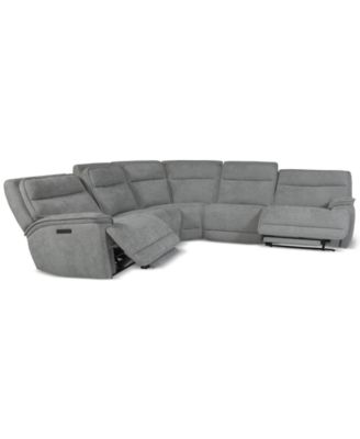 Ozryn 5-Pc. Fabric Sectional with 2 Power Motion Chairs, Exclusively at Macy's