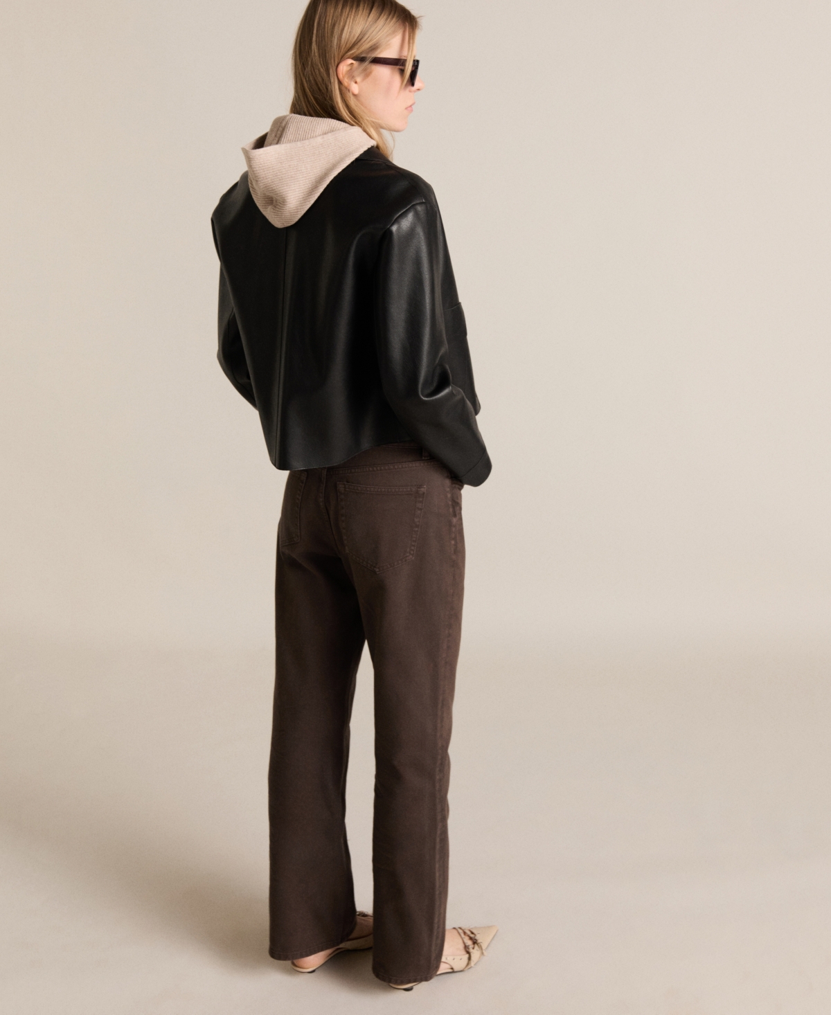 Mango High Waist Straight Leg Jeans In Chocolate