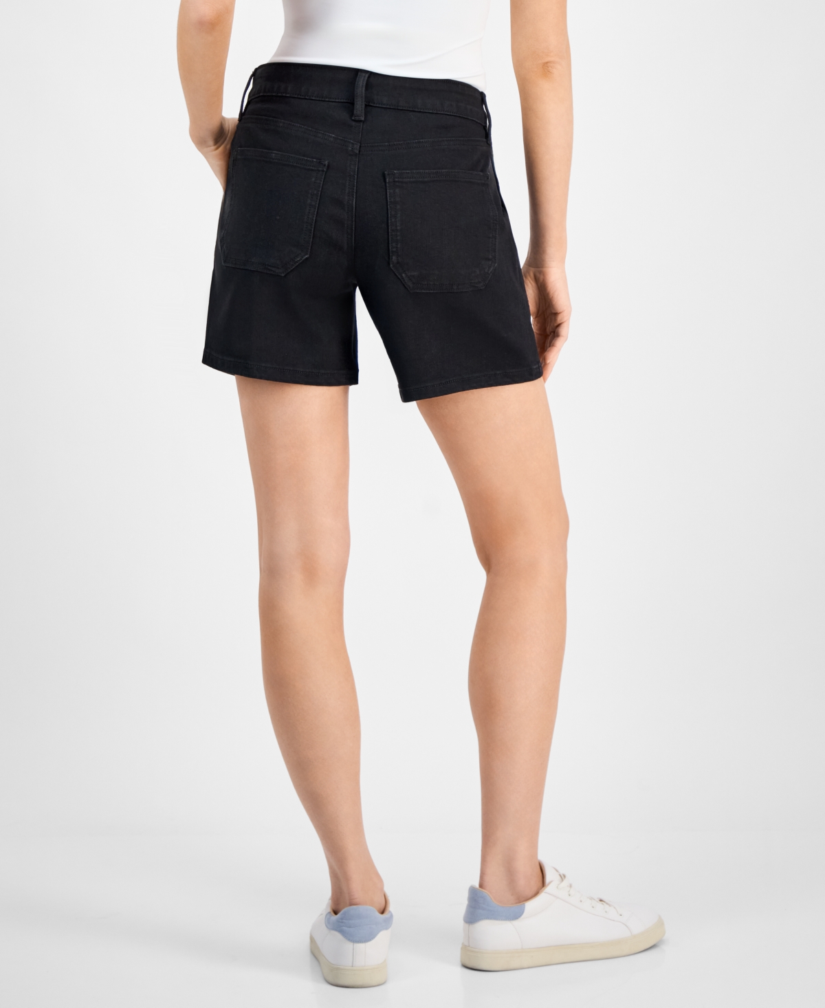 STYLE & CO PETITE UTILITY-POCKET DENIM SHORTS, EXCLUSIVELY AT MACY'S 