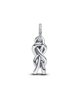 Pave Infinity Knot Dangle Sterling Silver Charms
