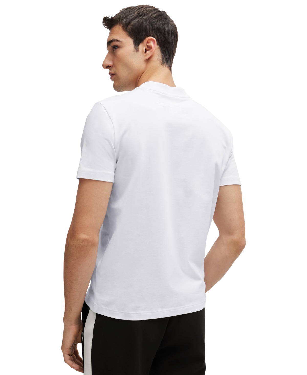 Hugo Boss Boss By  Men's Contrast Logo Regular-fit T-shirt In White
