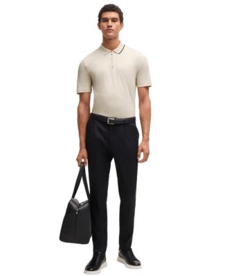 Men's Zip-Neck Interlock Polo