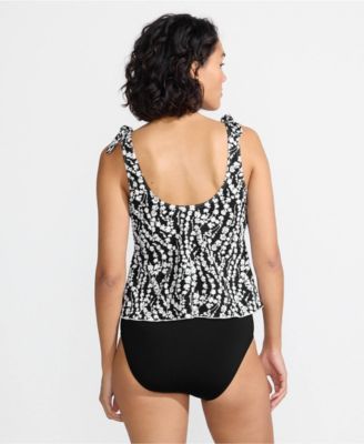 Women's DD-Cup Tie Shoulder Flutter Tankini Top