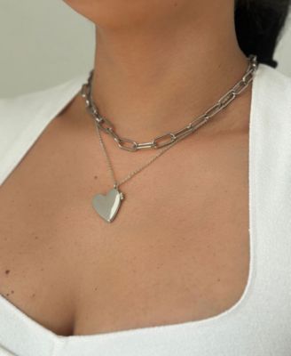 Tarnish Resistant Silver Wide Chunky Paper Clip Chain