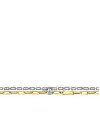 14K Gold-Plated Brass Mixed Chain Bracelet