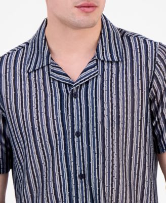 Men's Wyatt Short Sleeve Striped Button-Front Camp