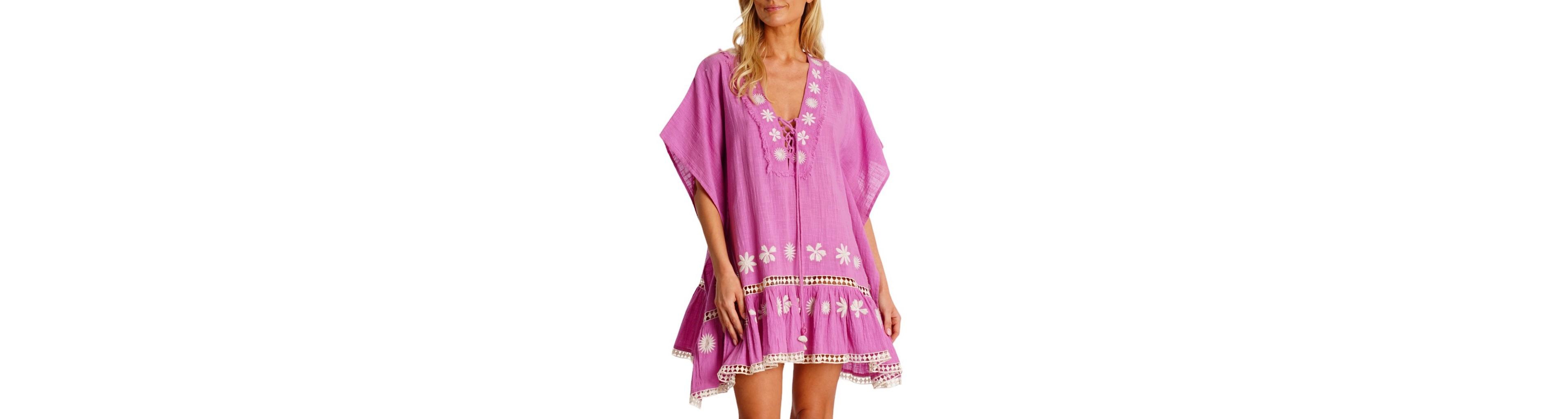 La Moda Clothing Women's Fiji Embroidered Kaftan