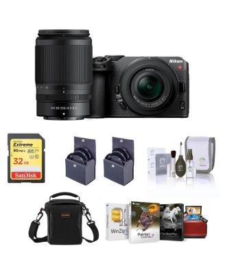 Z 30 Mirrorless Camera with 16-50mm & 50-250mm Lens, Bundle with Corel Mac Photo Editing Software Suite, 32GB SD Memory Card, Bag, 62mm and 46mm
