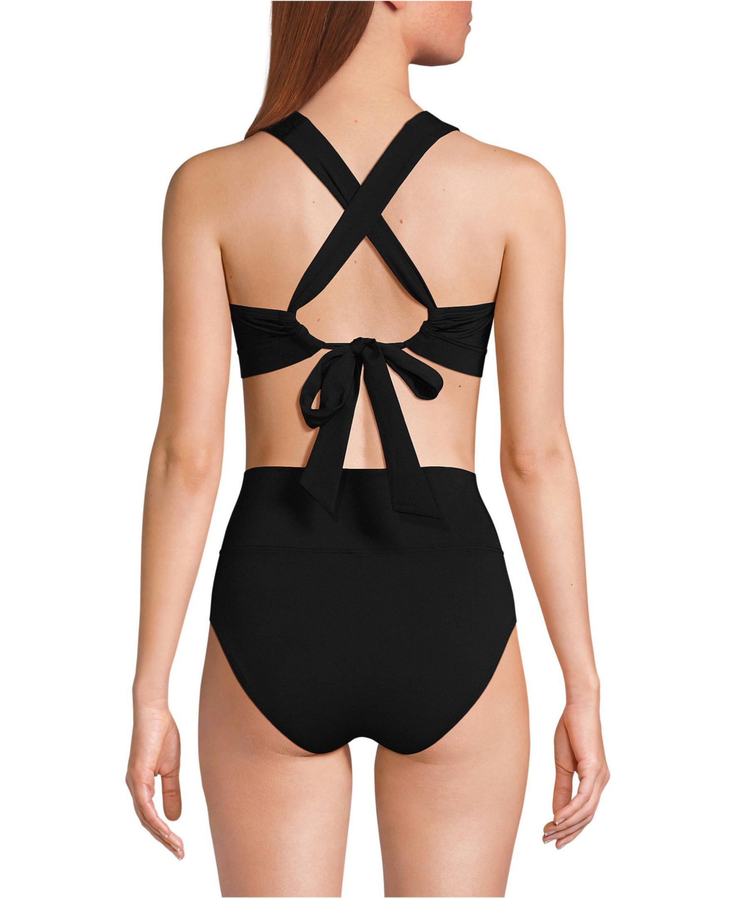 Women's V-neck Bikini and High Waisted Bottom Swimsuit Set