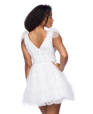 Juniors' Sweetheart Corset-Waist Mini Dress
