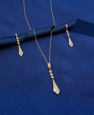 Diamond Flare Linear 18 Pendant Necklace Drop Earrings Collection In 14k Gold Exclusively At Macys