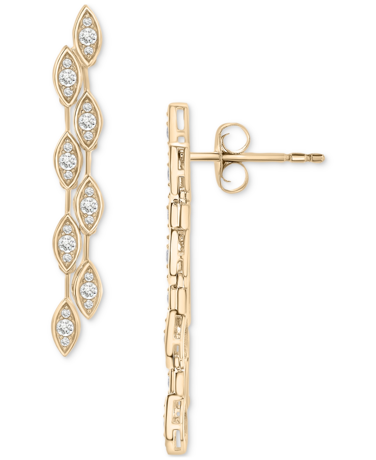 Diamond Long Drop Earrings (1/2 ct. t.w.) in 14k Gold, Exclusively at Macy's - Yellow Gold