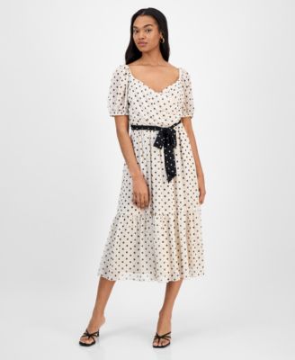 公式サイト - ハイブランドの新作が続々登場 jordan julia Women's Chiffon Midi Short-Sleeve Dot-Print テープ・マスキングテープ