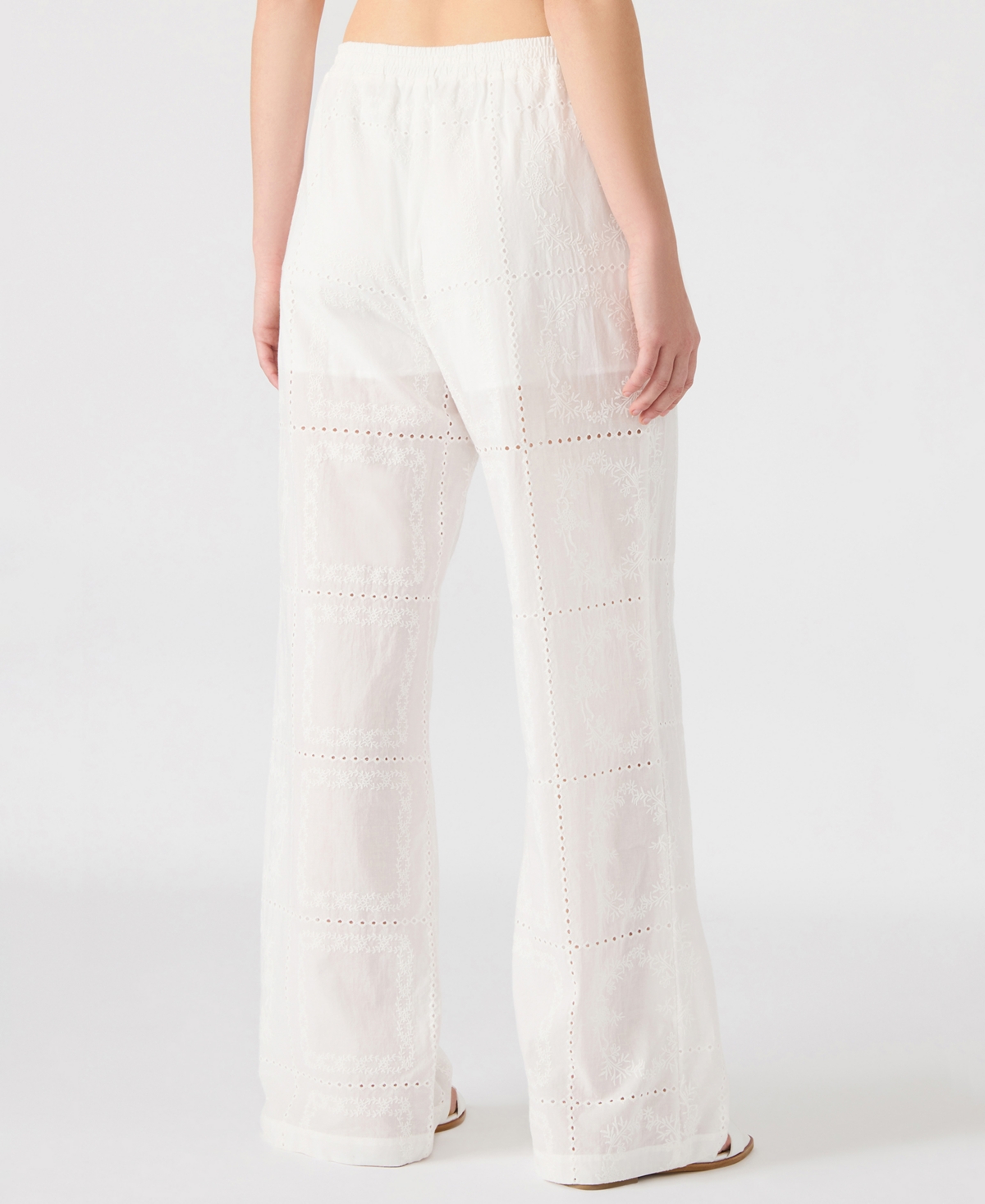 Steve Madden Women's Crissy Eyelet Patchwork Pants In White