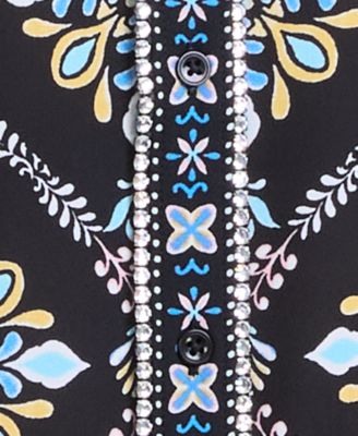 売れ筋商品|||ジェイエムコレクション カットソー トップス レディース Plus Size Embellished-Placket Button-Front Shirt, Exclusively at Macy's Neo Natura JM Collection Women's Embellished-Placket Button-Front Shirt
