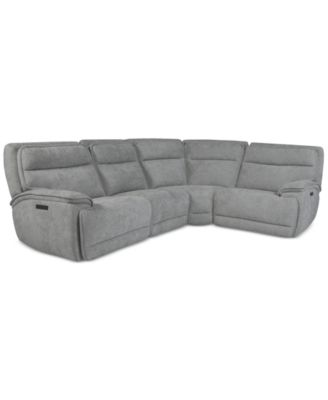 Ozryn 4-Pc. Fabric Sectional with 2 Power Motion Chairs, Exclusively at Macy's