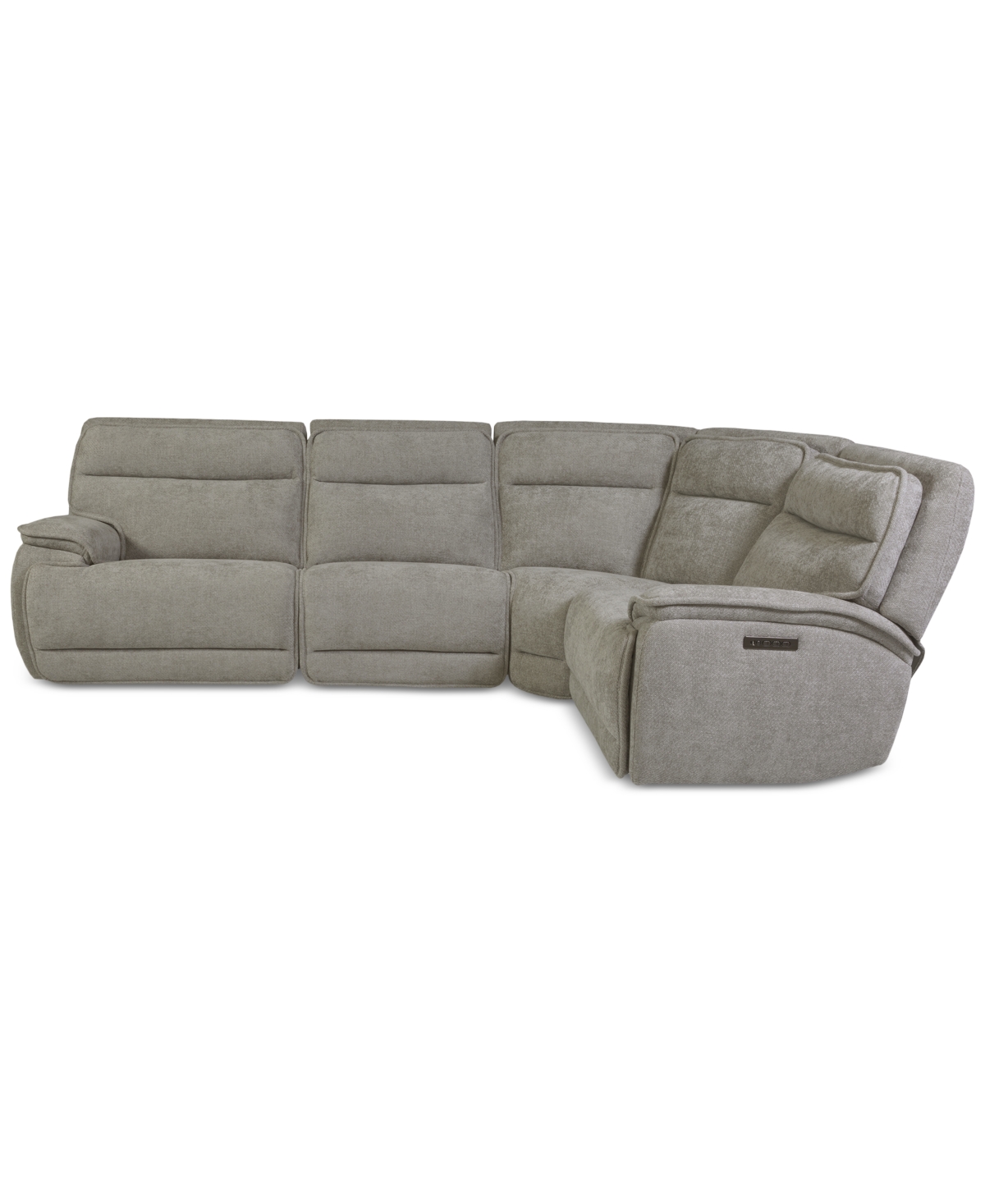 Macy's Ozryn 4-pc. Fabric Sectional With 2 Power Motion Chairs, Exclusively At  In Gray