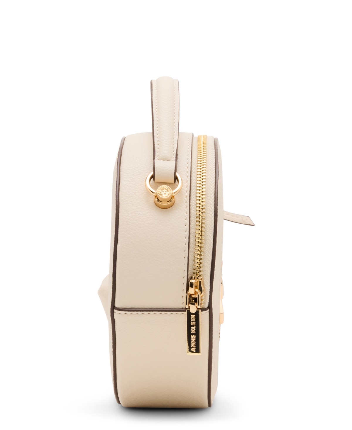 Shop Anne Klein Cork Circle Small Crossbody Bag In White