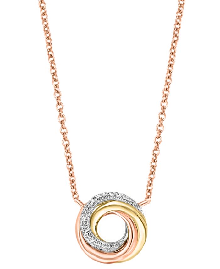 LALI Jewels Diamond Swirl Knot 18" Pendant Necklace (1/10 ct. t.w.) in