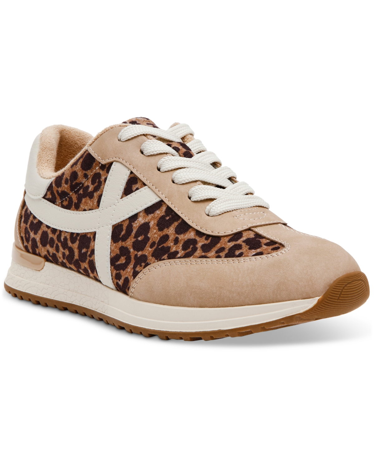 Women's Joque Sporty Retro Lace-Up Sneakers - Light Leopard