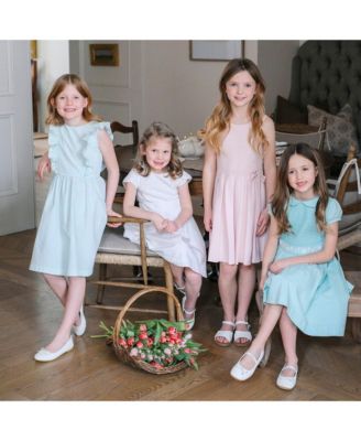 Big Girls Heirloom Sleeveless Pleated Sweater Dress with Bow