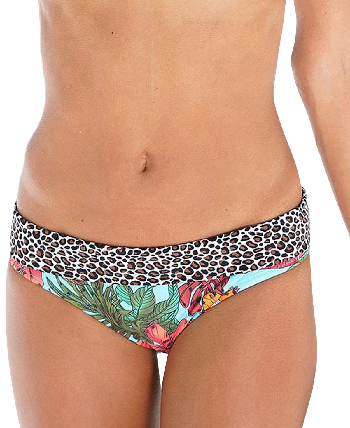 Women's Print Classic Bikini Swimsuit Bottom - Turquoise print
