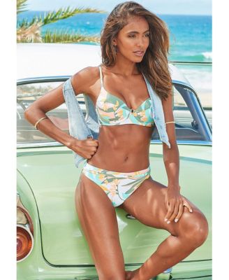 Women's Mix Print Underwire Bikini Swimsuit Top Bra Sizing