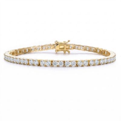 Sterling with Colored Cubic Zirconia Tennis Bracelet in Plated, Plated, Plated, or Plated