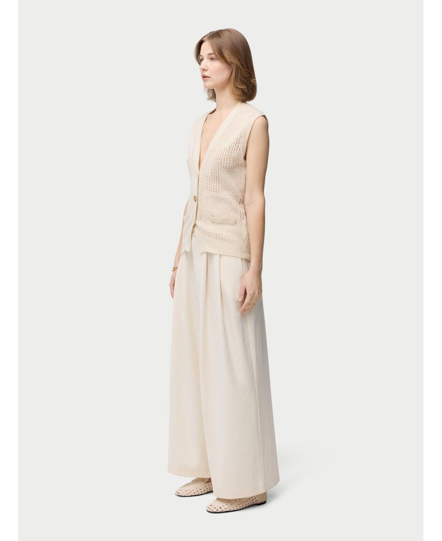 Women's Mixed Pattern Cashmere Vest
