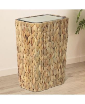 Streamdale Boho Trash Can with Lid - Rattan Wastebasket, 2.6-Gallon Woven Hamper