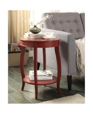 Round Solid Wood End Table with Shelf – Classic Design and Extra Storage