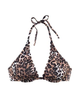 Women's Leopard Cheetah Print Underwire Bikini Swimsuit Top Bra Sizing