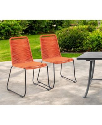 Set of Two Metal Dining Chairs – Modern Outdoor Seating for Patio & Garden