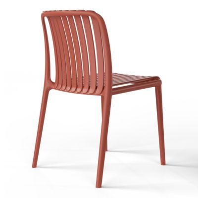 Outdoor Stackable Polypropylene Plastic Dining Side Chairs Set of 2