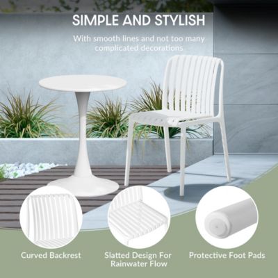 Outdoor Stackable Polypropylene Plastic Dining Side Chairs (Set of 2)